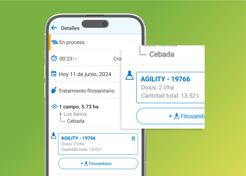 dosis autocompletadas para más seguridad en el cuaderno de campo