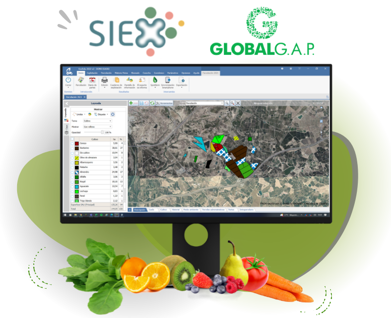 El programa informático para parcelas GEofolia gestiona el cuaderno digital siex o la trazabilidad globalgap